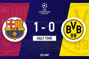 半场-巴萨1-0多特 库巴西助攻拉菲破门亚马尔造险吉拉西失良机